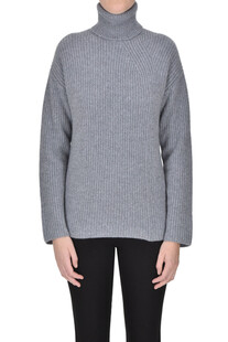 Ribbed turtleneck cashmere pullover  P.A.R.O.S.H.