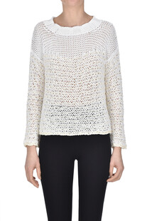 Pullover cropped in maglia intrecciata Cividini