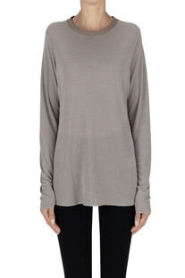 T-shirt con scollatura a contrasto Purotatto