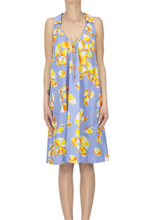 Printed popeline cotton dress Moschino Jeans