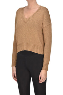 Pullover cropped in cotone lino Base Milano