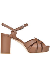 Leather platform sandals Del Carlo