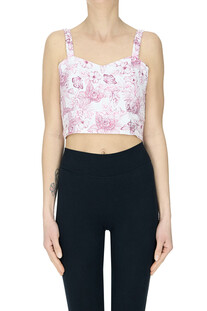 Top cropped in lino Positano Couture