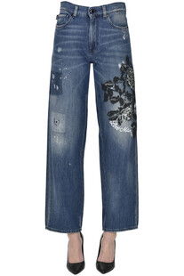 Jeans ricamati Love Moschino
