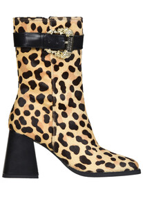 Animal print haircalf ankle boots Versace Jeans Couture