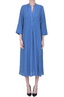 Embroidered linen wide dress Why Ci