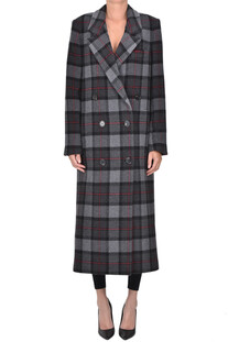 Cappotto doppiopetto stampa check MSGM