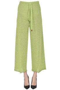 Cropped lamè knit trousers Circus Hotel