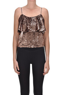 Sequined flouced top Twinset Milano
