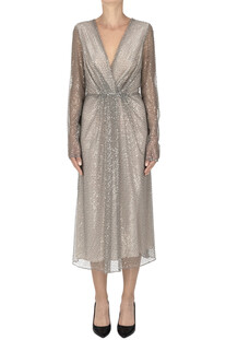 Abito con paillettes e perline Semicouture