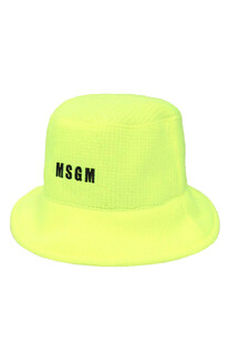 Cappello in maglia fluo MSGM