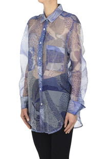 Oversized printed silk shirt Caliban