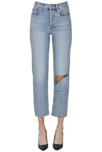 70s Stove Pipe cropped jeans Re/Done