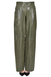 Pantaloni in pelle effetto rettile Forte_Forte
