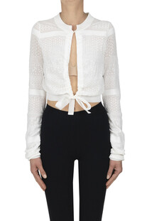 Cropped cut-out knit cardigan High Tech