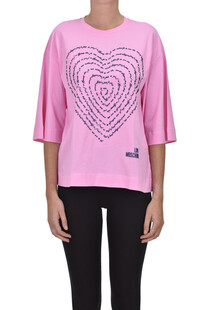 T-shirt stampata in cotone Love Moschino
