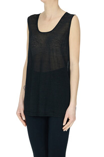 Tank top in lino e viscosa P.A.R.O.S.H.