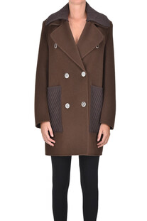Cappotto doppiopetto con inserti in maglia Martylò