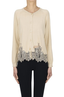 Lace hem cardigan Semicouture