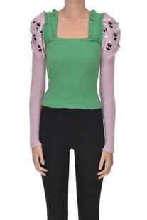 Embroidered ribbed knit pullover Cormio