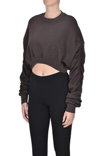 Felpa cropped con maniche arricciate Hinnominate