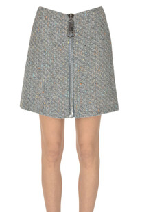 Melange bouclè mini skirt Moschino Couture