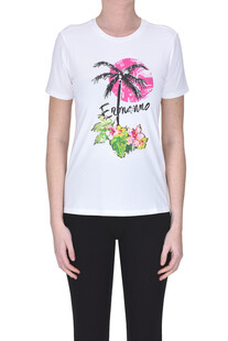 Sequined cotton t-shirt Ermanno Firenze by Ermanno Scervino