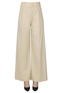 Pantaloni a palazzo in cotone Semicouture