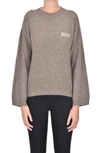 Pullover in maglia intrecciata Purotatto