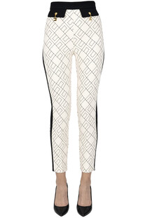 Pantaloni slim fit stampa logo Elisabetta Franchi