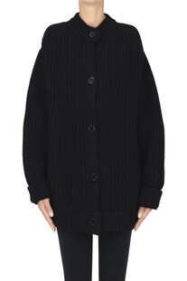Ribbed knit maxi cardigan Semicouture