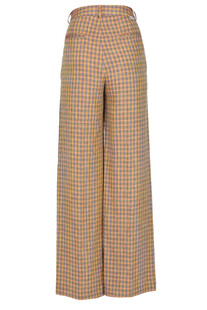 Checked print linen trousers True NYC