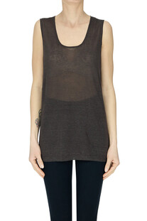 Tank top in lino e viscosa P.A.R.O.S.H.