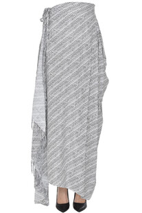 Designer logo print wraparound skirt Balenciaga