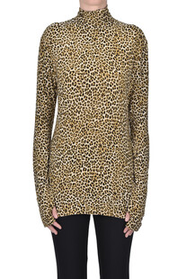 Top in jersey animalier Norma Kamali