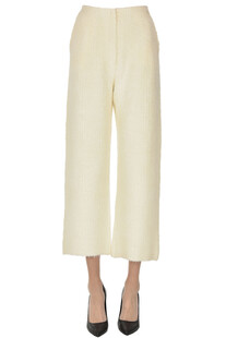 Cropped textured satin trousers Boboutic
