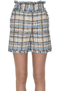 Shorts in tweed stampa check MSGM