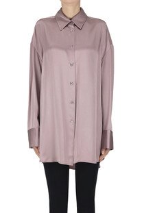 Maxi camicia in satin Semicouture