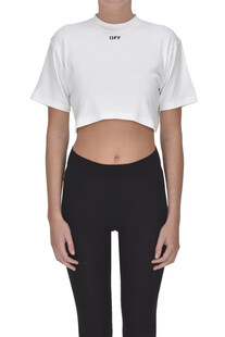 Cropped ribbed t-shirt Off-White