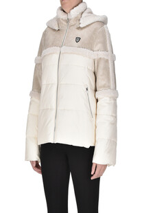 Eco-shearling inserts down jacket EA7 Emporio Armani