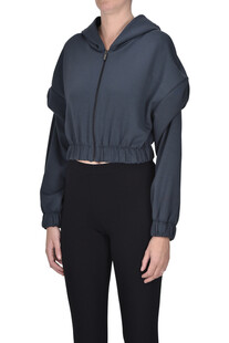 Felpa cropped con zip e cappuccio Hinnominate