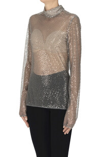 Top con paillettes e perline Semicouture