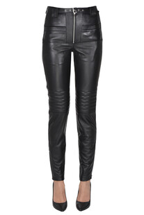 Pantaloni in pelle stile biker Twinset Milano