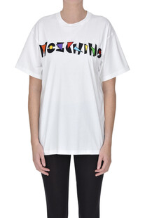 Oversized maxi designer logo t-shirt Moschino Couture