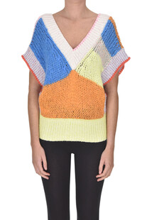 Color block knit gilet Forte_Forte