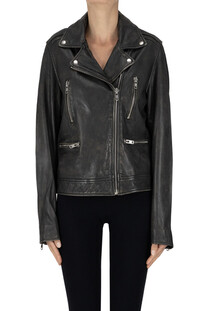 Biker in pelle effetto invecchiato MKT Studio