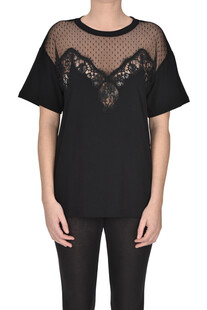 T-shirt con inserto pizzo Ermanno by Ermanno Scervino