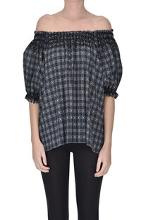 Checked print blouse The Great