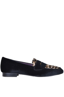 Velvet mocassin with haircalf insert Stringart