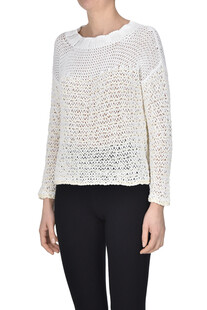 Pullover cropped in maglia intrecciata Cividini